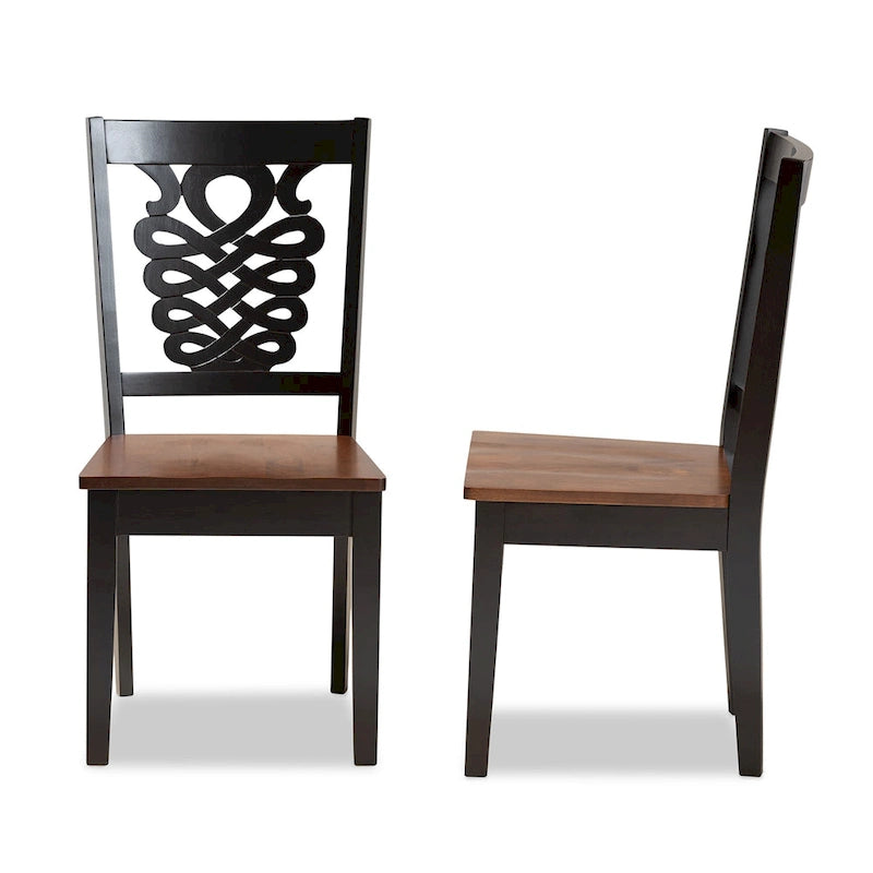 Chaise de salle à manger transitionnelle moderne et contemporaine (lot de 2)