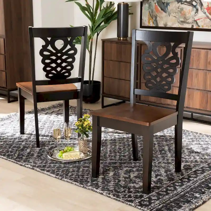 Chaise de salle à manger transitionnelle moderne et contemporaine (lot de 2)