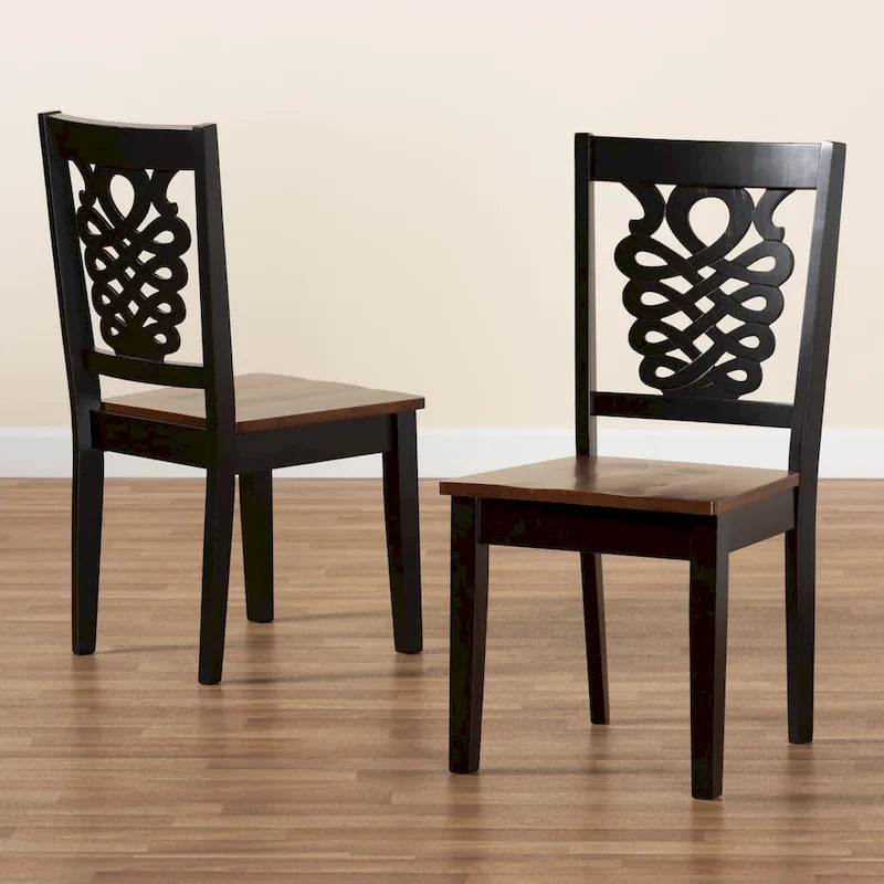 Chaise de salle à manger transitionnelle moderne et contemporaine (lot de 2)
