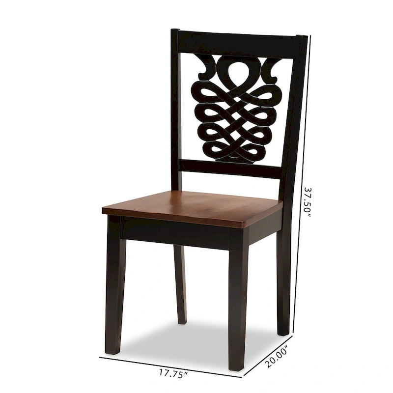 Chaise de salle à manger transitionnelle moderne et contemporaine (lot de 2)