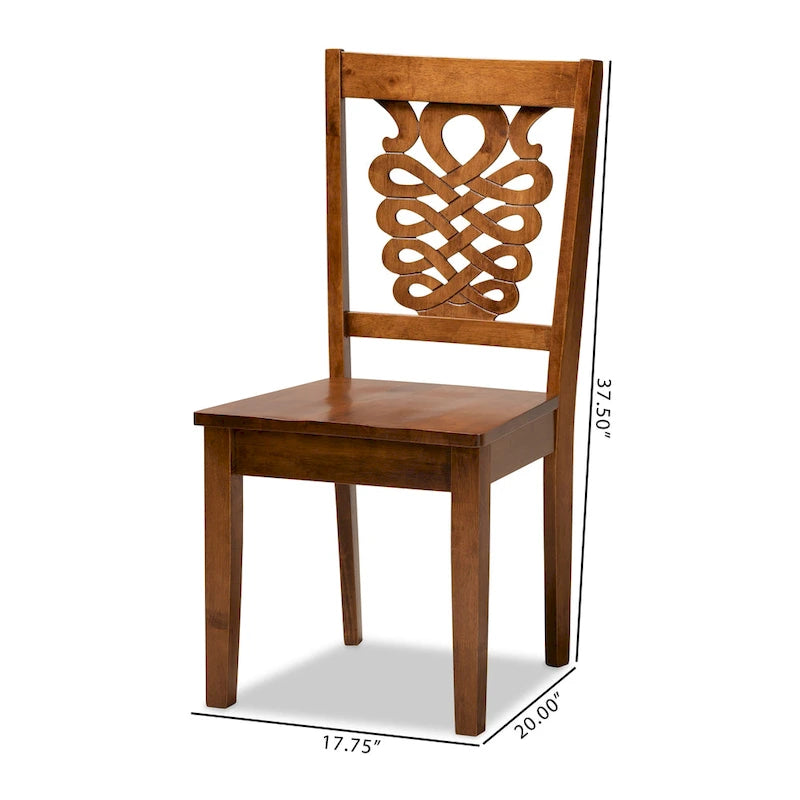 Chaise de salle à manger transitionnelle moderne et contemporaine (lot de 2)