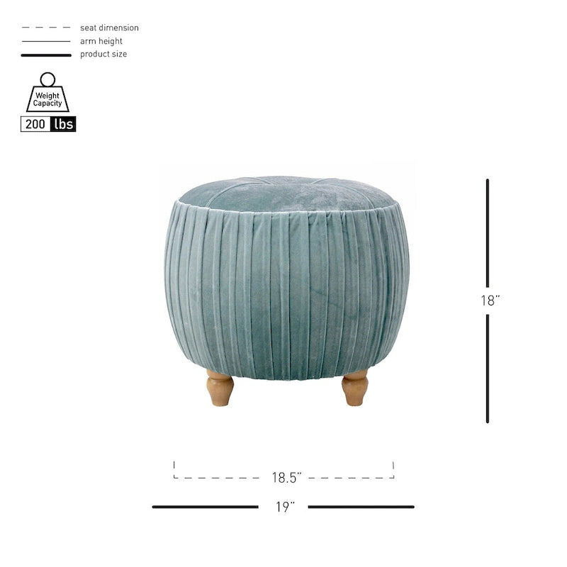 Petit pouf rond en velours