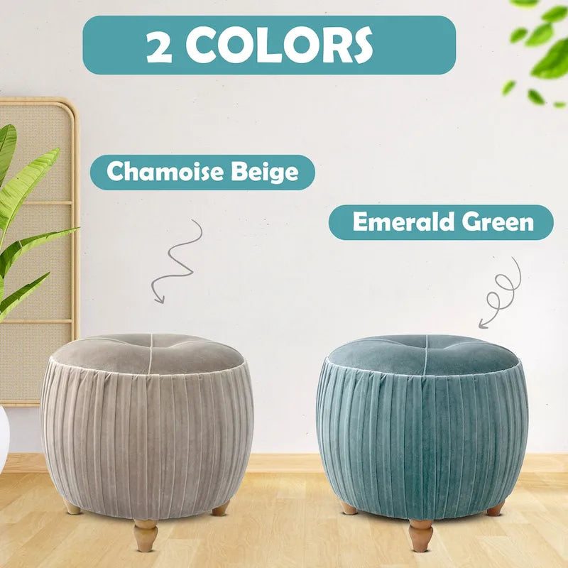 Petit pouf rond en velours