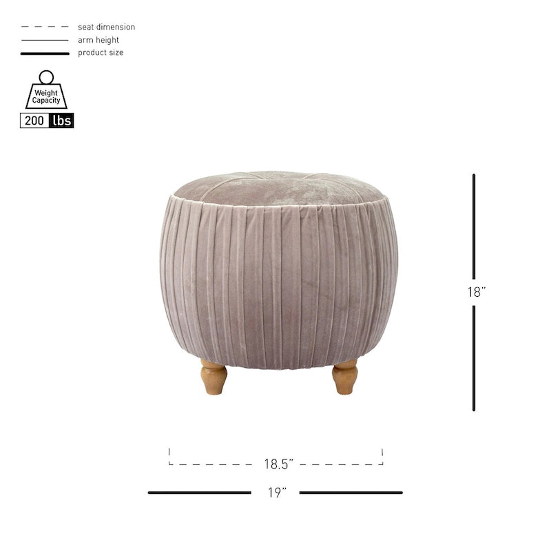 Petit pouf rond en velours