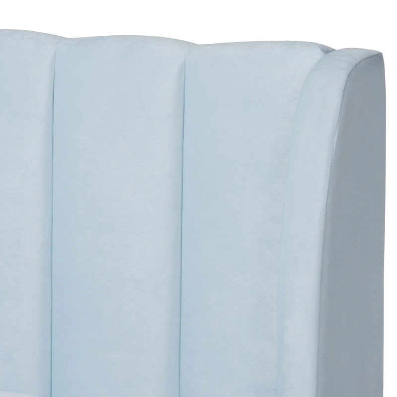 Lit plateforme en tissu velours glamour