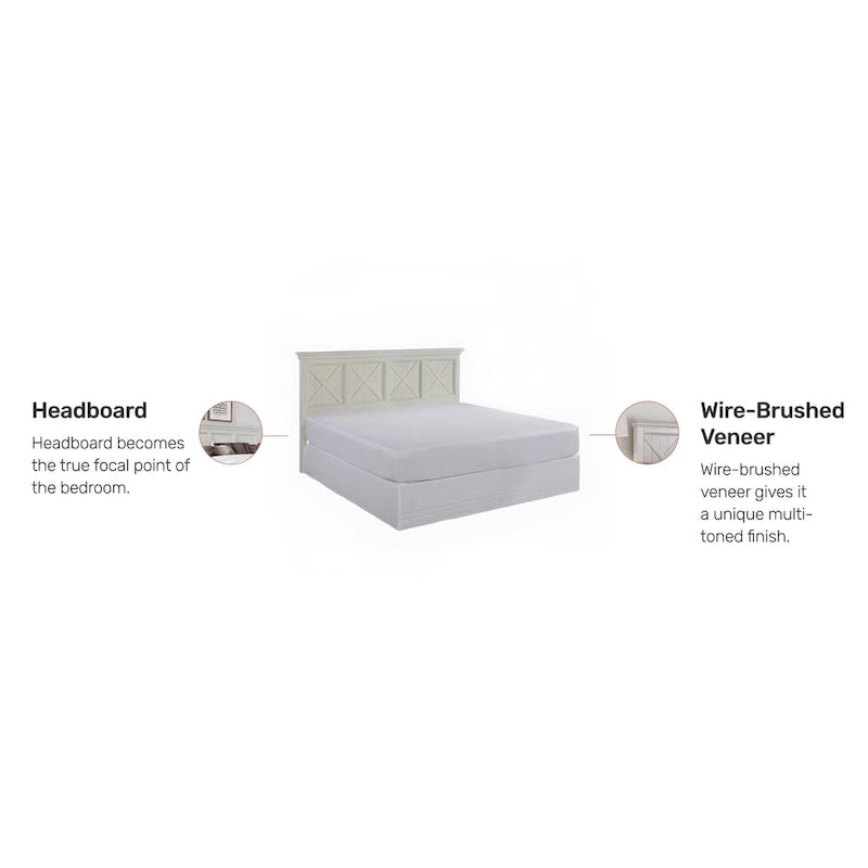 Tête de lit King size blanc cassé