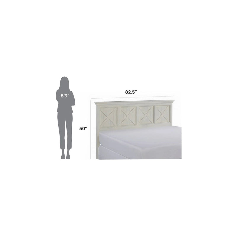 Tête de lit King size blanc cassé