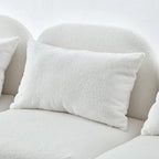 Meuble de salon Canapé paresseux Causeuse Tissu Teddy Blanc