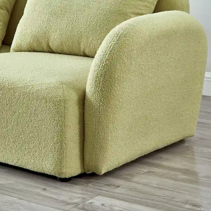 Meuble de salon Canapé paresseux Causeuse Tissu Teddy Blanc