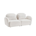 Meuble de salon Canapé paresseux Causeuse Tissu Teddy Blanc