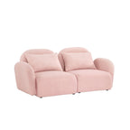 Meuble de salon Canapé paresseux Causeuse Tissu Teddy Blanc