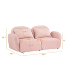 Meuble de salon Canapé paresseux Causeuse Tissu Teddy Blanc