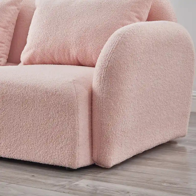 Meuble de salon Canapé paresseux Causeuse Tissu Teddy Blanc