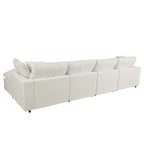 Grand canapé d'angle moderne en U, 2 grandes méridiennes avec poufs amovibles pour salon