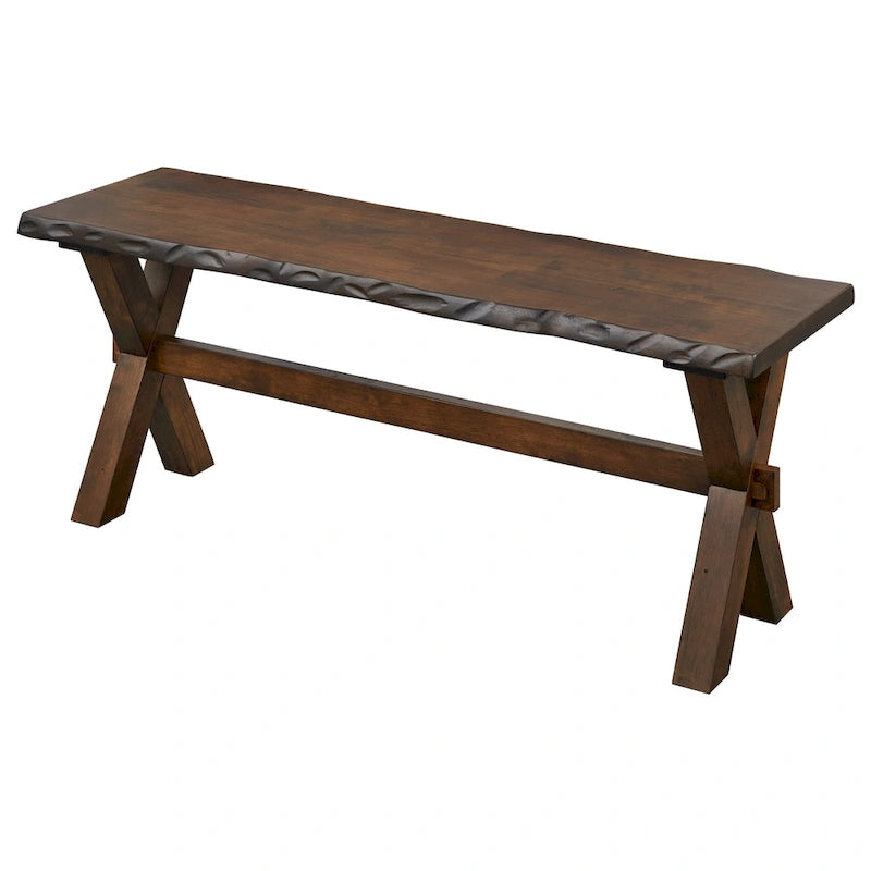 Ensemble de salle à manger 6 pièces en bois massif avec banc
