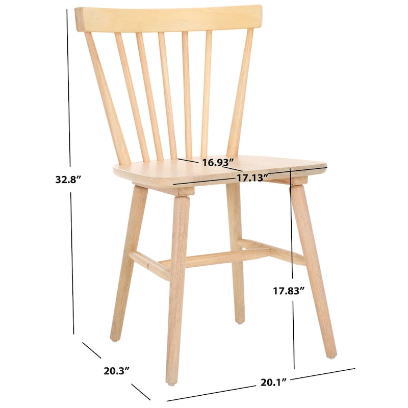Chaise de salle à manger Spindle Farmhouse (paquet de 2) - 20Lx20Px33H