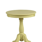 Table d'appoint ronde en bois de style traditionnel avec pied tourné - 55,88 H x 45,72 l x 45,72 L cm