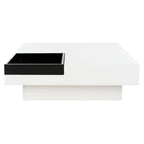 Table basse blanc/noir - 35,4x35,4x11,8