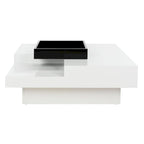 Table basse blanc/noir - 35,4x35,4x11,8