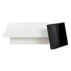 Table basse blanc/noir - 35,4x35,4x11,8