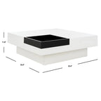 Table basse blanc/noir - 35,4x35,4x11,8