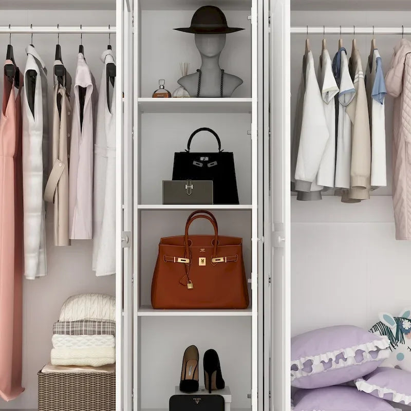 78.7H Armoire Double L'Élégance et l'Utilité Se Rencontrent
