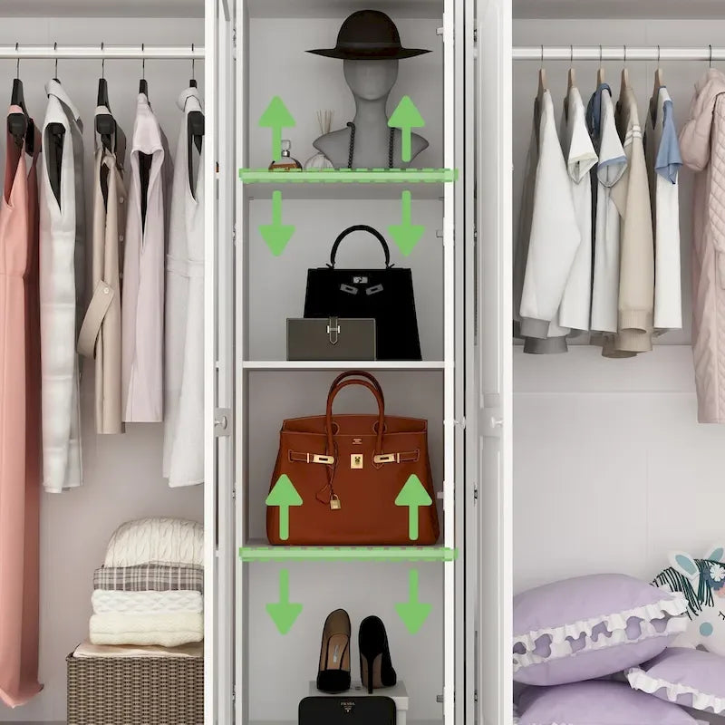 78.7H Armoire Double L'Élégance et l'Utilité Se Rencontrent