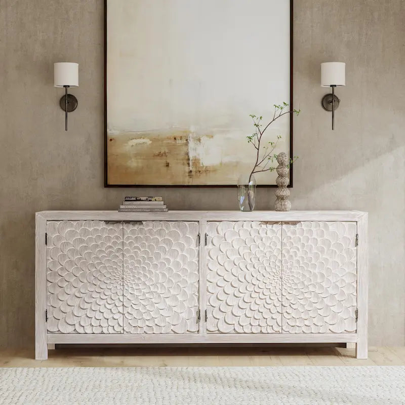 Buffet 4 portes crème vintage