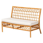 Banc de salle à manger en rotin miel, style bohème moderne