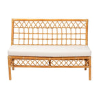 Banc de salle à manger en rotin miel, style bohème moderne