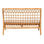 Banc de salle à manger en rotin miel, style bohème moderne