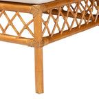 Banc de salle à manger en rotin miel, style bohème moderne
