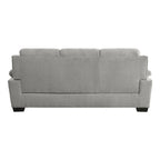 Canapé de 80 pouces, polyester gris, rembourrage en mousse souple, structure en bois massif