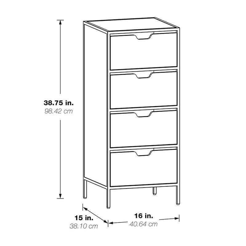Meuble de rangement d'appoint à 4 tiroirs