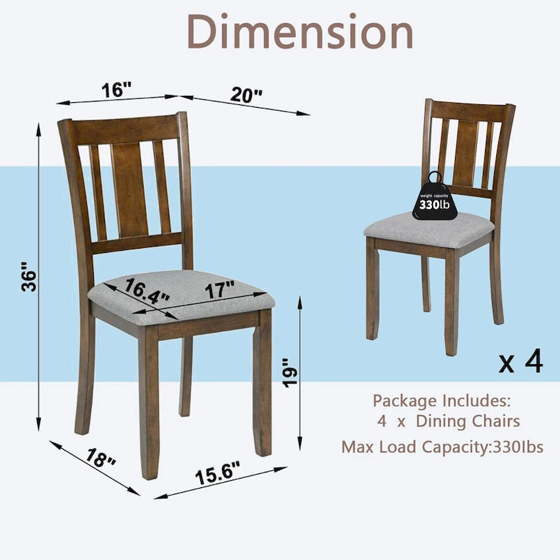Chaises de salle à manger hauteur comptoir avec sièges rembourrés (paquet de 4)