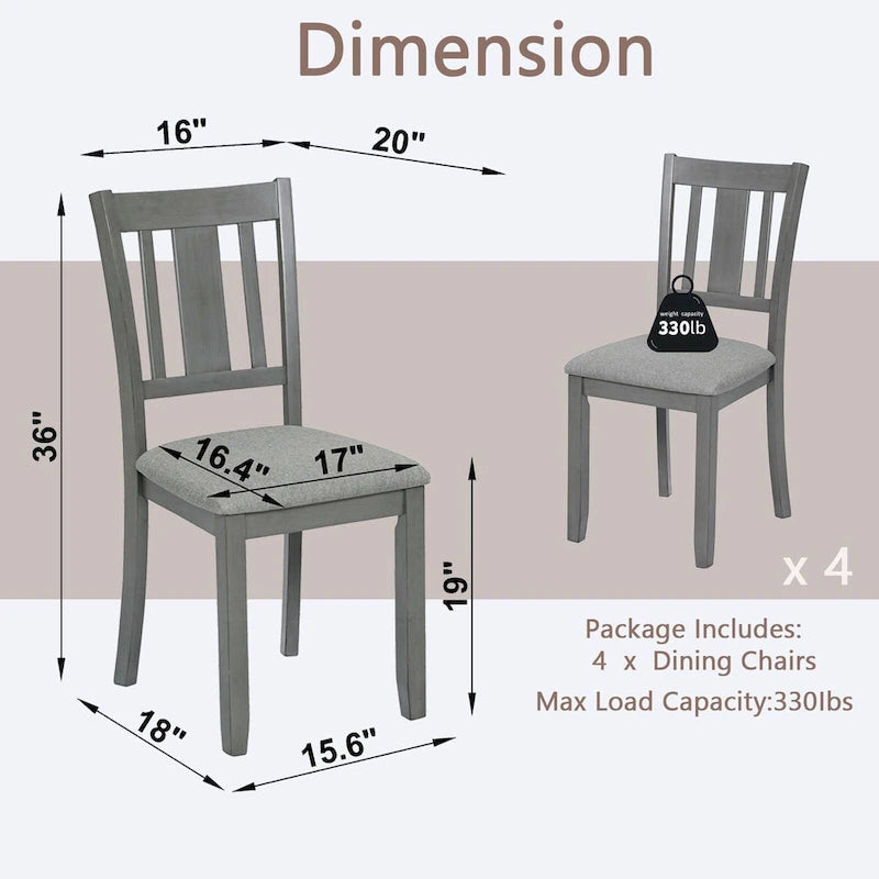 Chaises de salle à manger hauteur comptoir avec sièges rembourrés (paquet de 4)